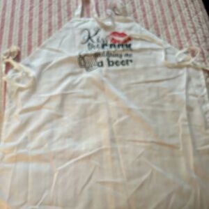 White apron kiss the cook and bring me a beer- handmade- new